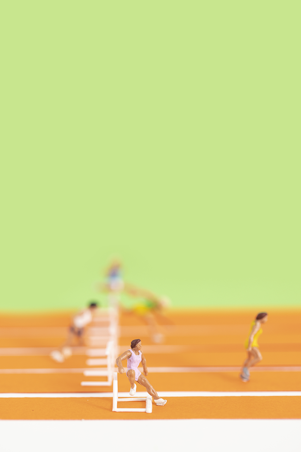 微缩创意跨栏比赛冲刺瞬间运动员创意运动会