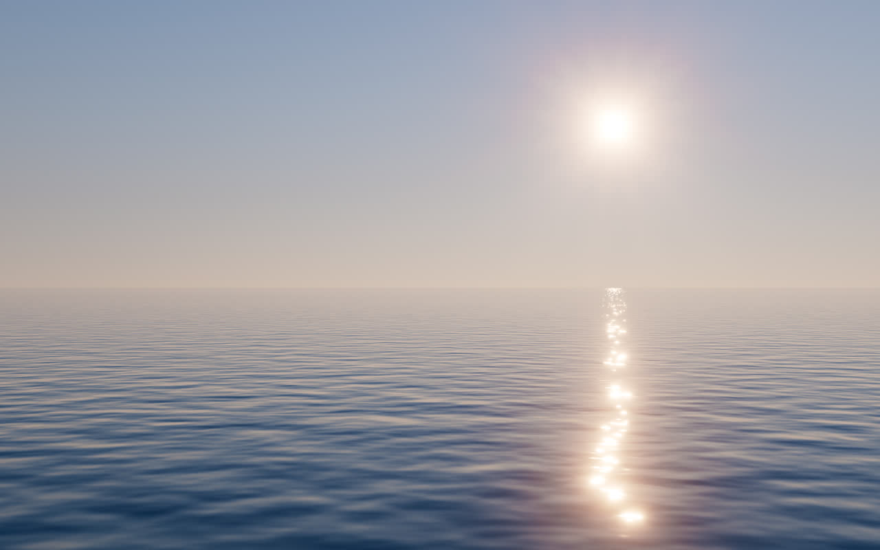 水面上的太阳3D渲染