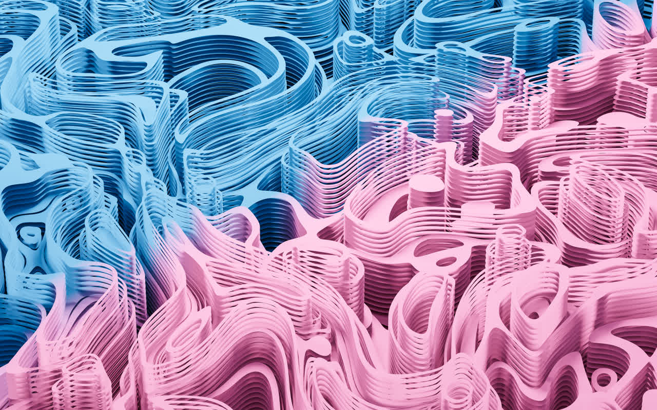 抽象多层纸张背景3D渲染