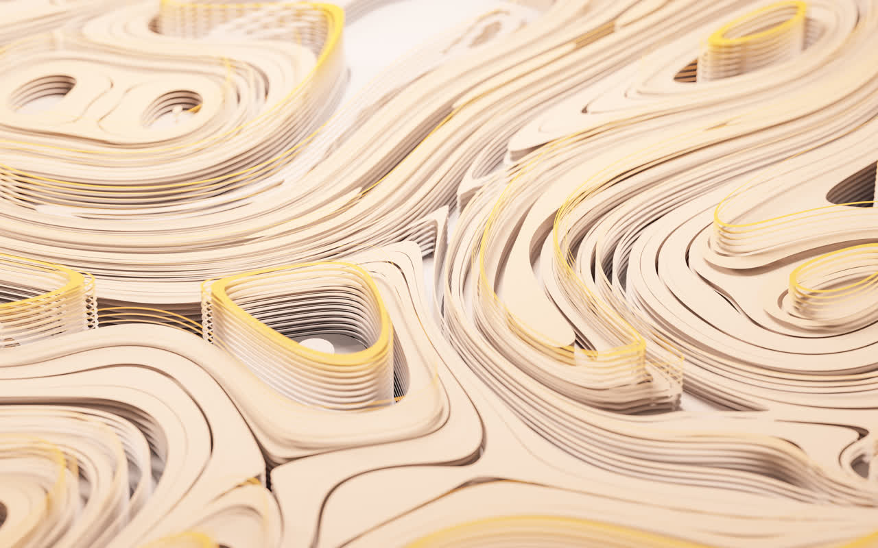 抽象多层纸张背景3D渲染