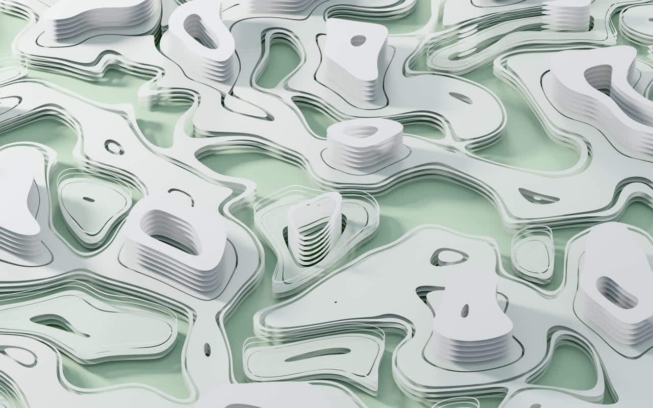 抽象多层纸张背景3D渲染