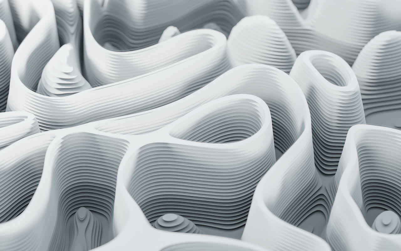 抽象多层纸张背景3D渲染