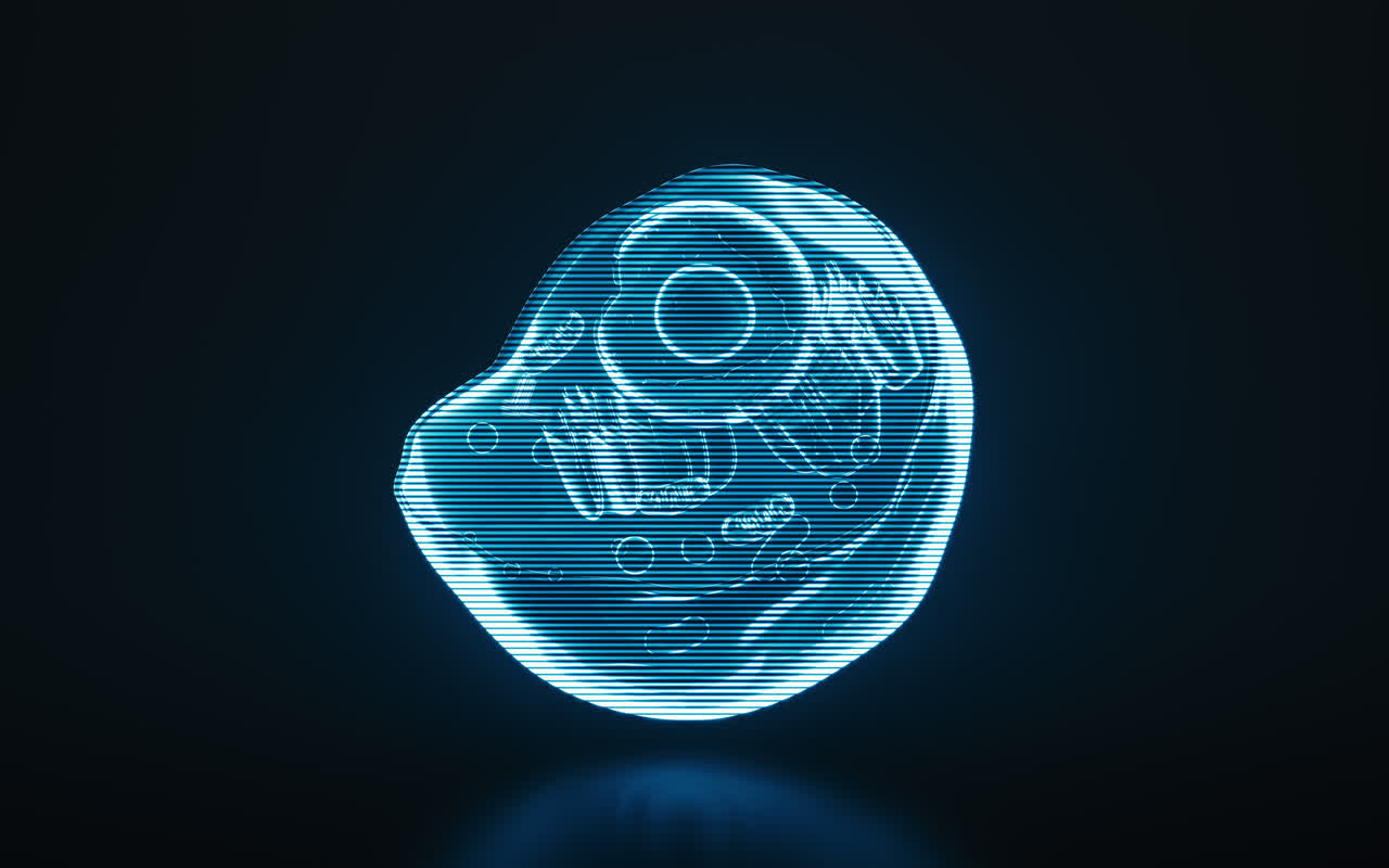 全息影像细胞结构图形3D渲染