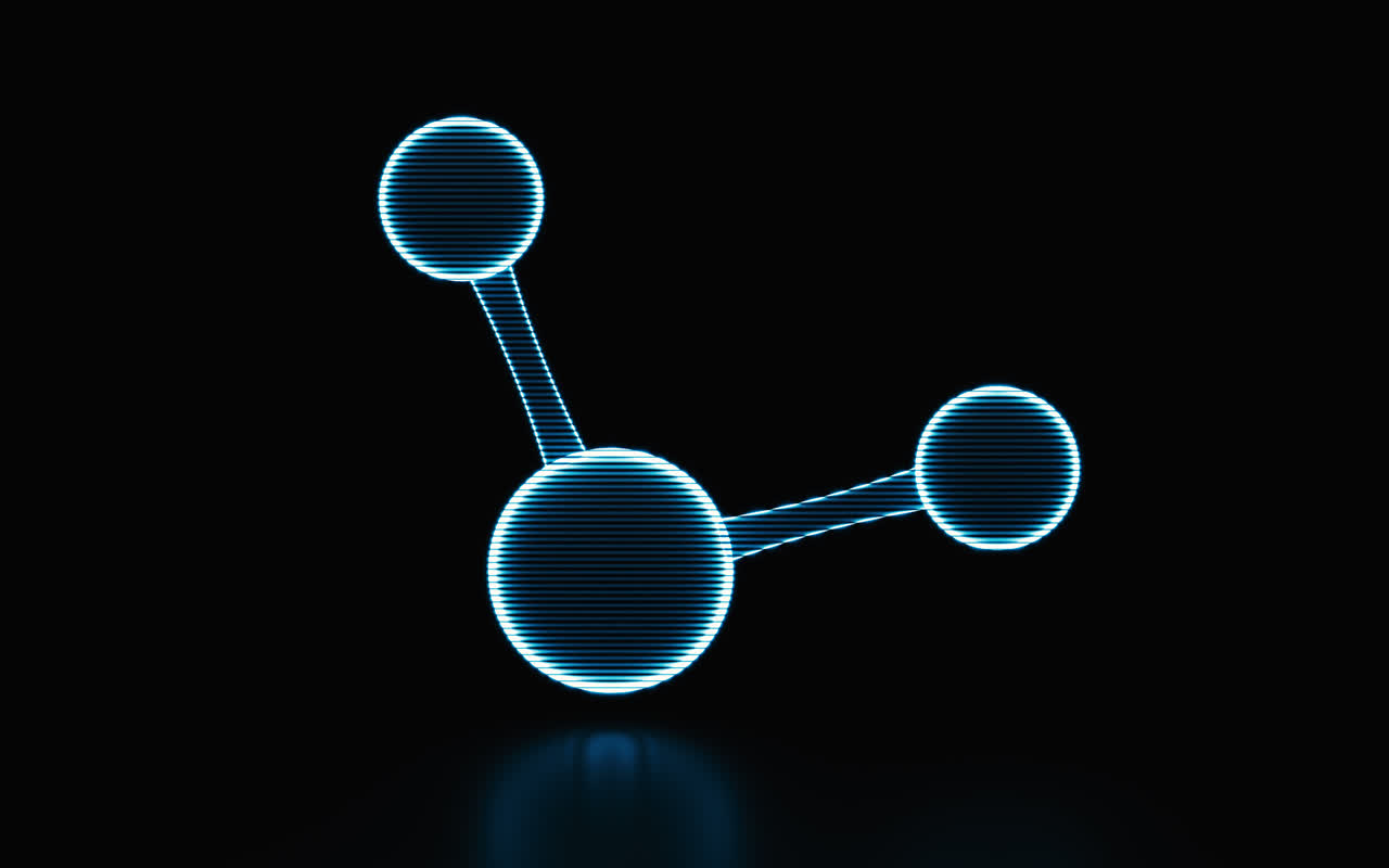 全息影像化学分子图形3D渲染