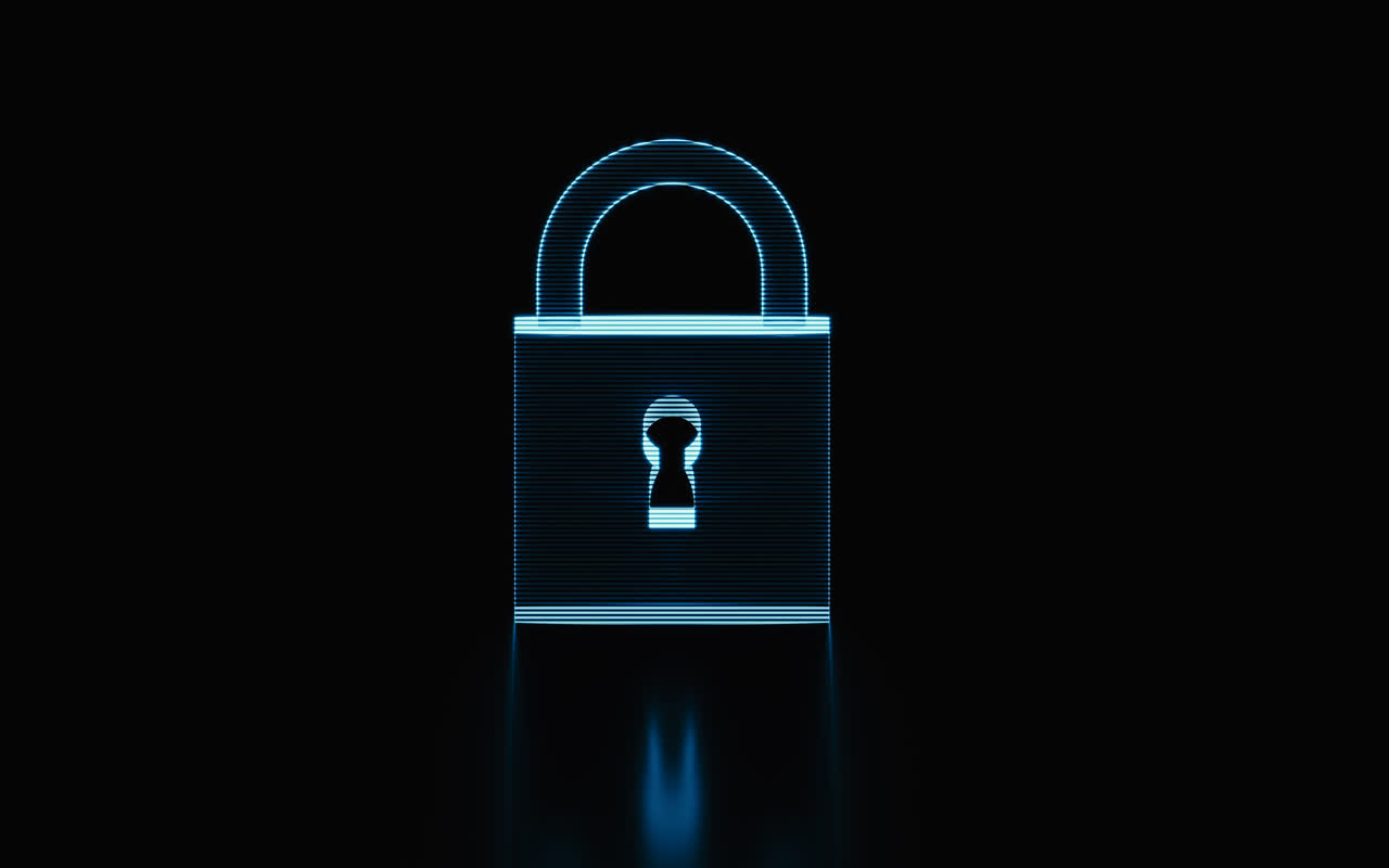 全息影像的加密锁3D渲染