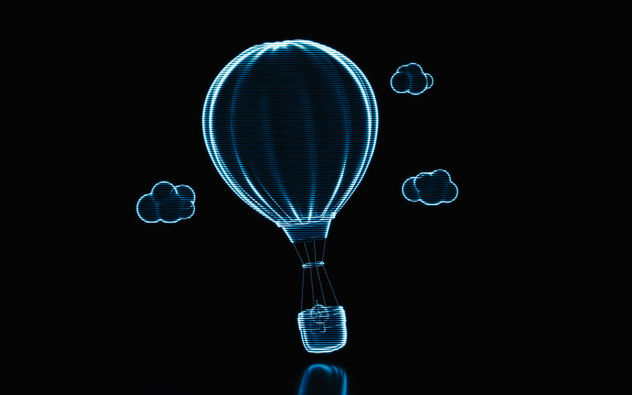 全息影像的热气球3D渲染