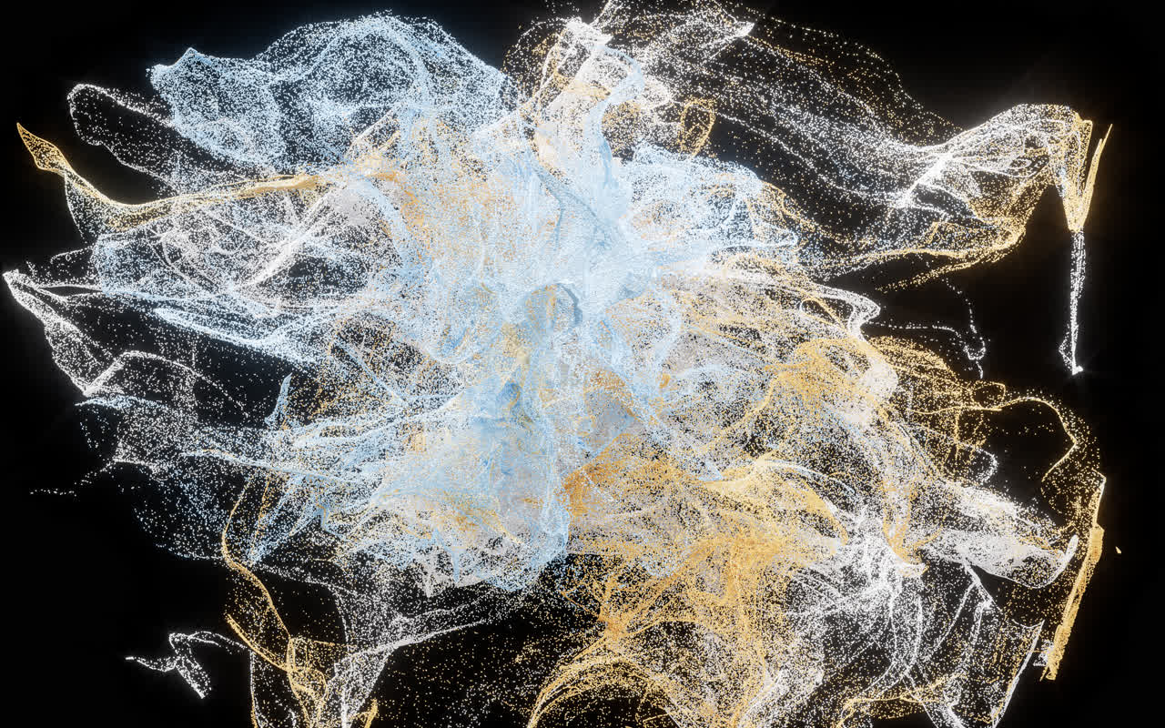 抽象舞动的粒子3D渲染