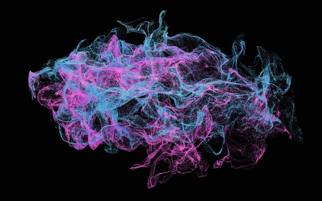 抽象舞动的粒子3D渲染