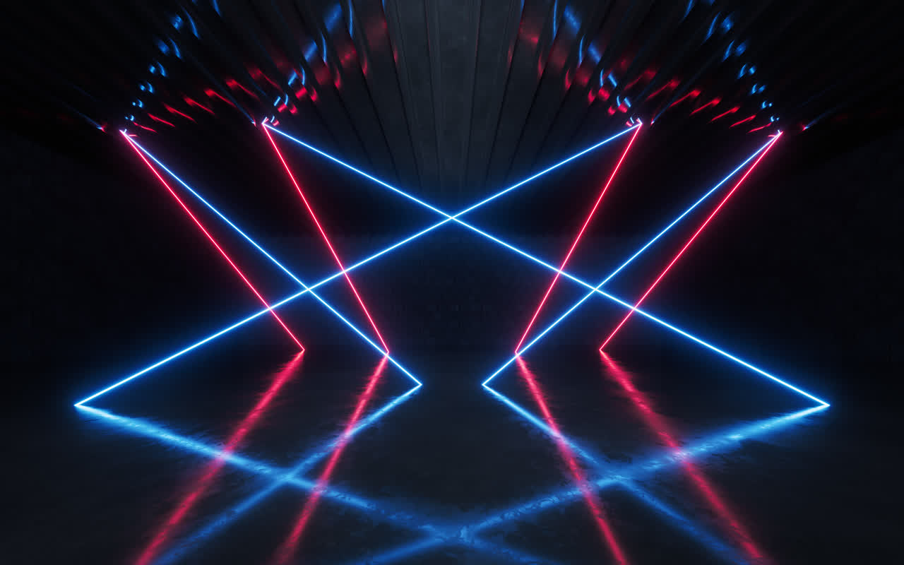 抽象霓虹发光线条背景3D渲染