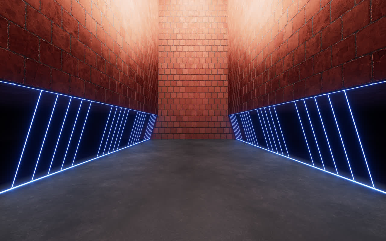 复古砖墙建筑背景3D渲染