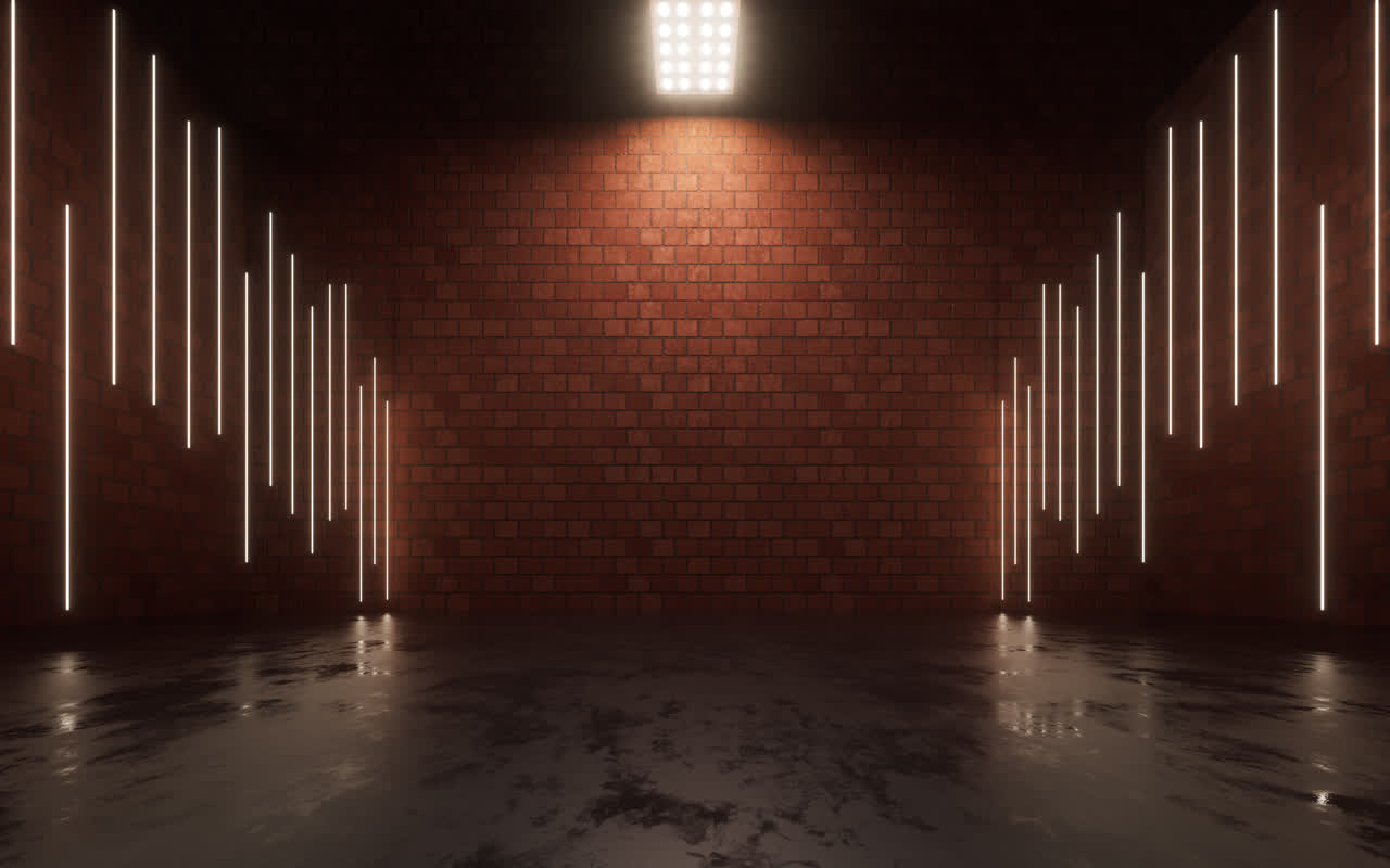 复古砖墙建筑背景3D渲染