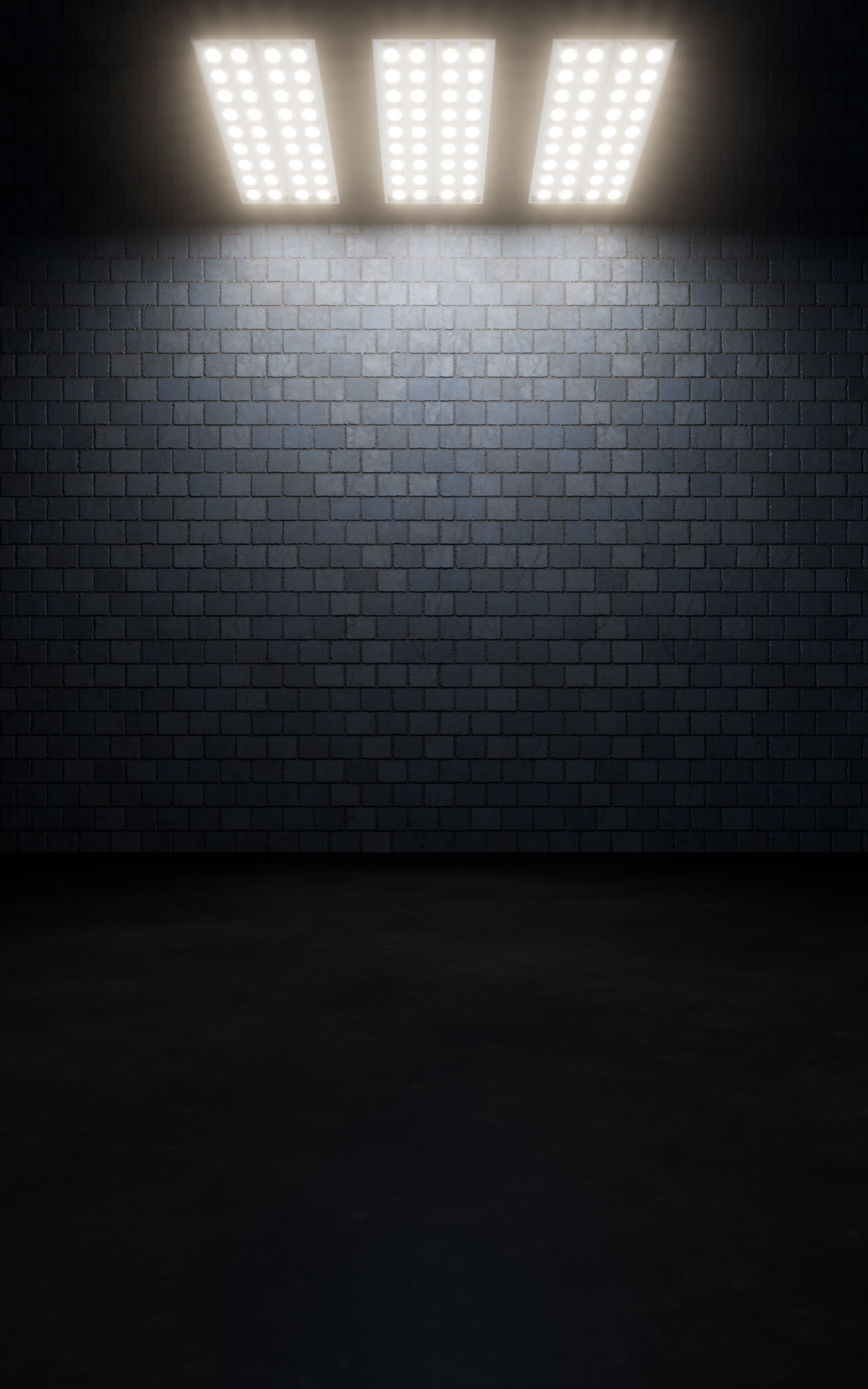 黑暗的空房间3D渲染