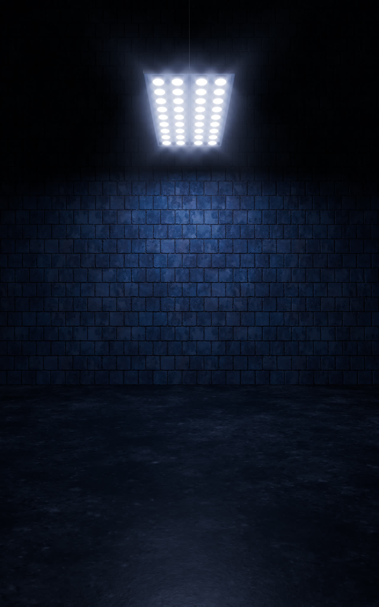 黑暗的空房间3D渲染