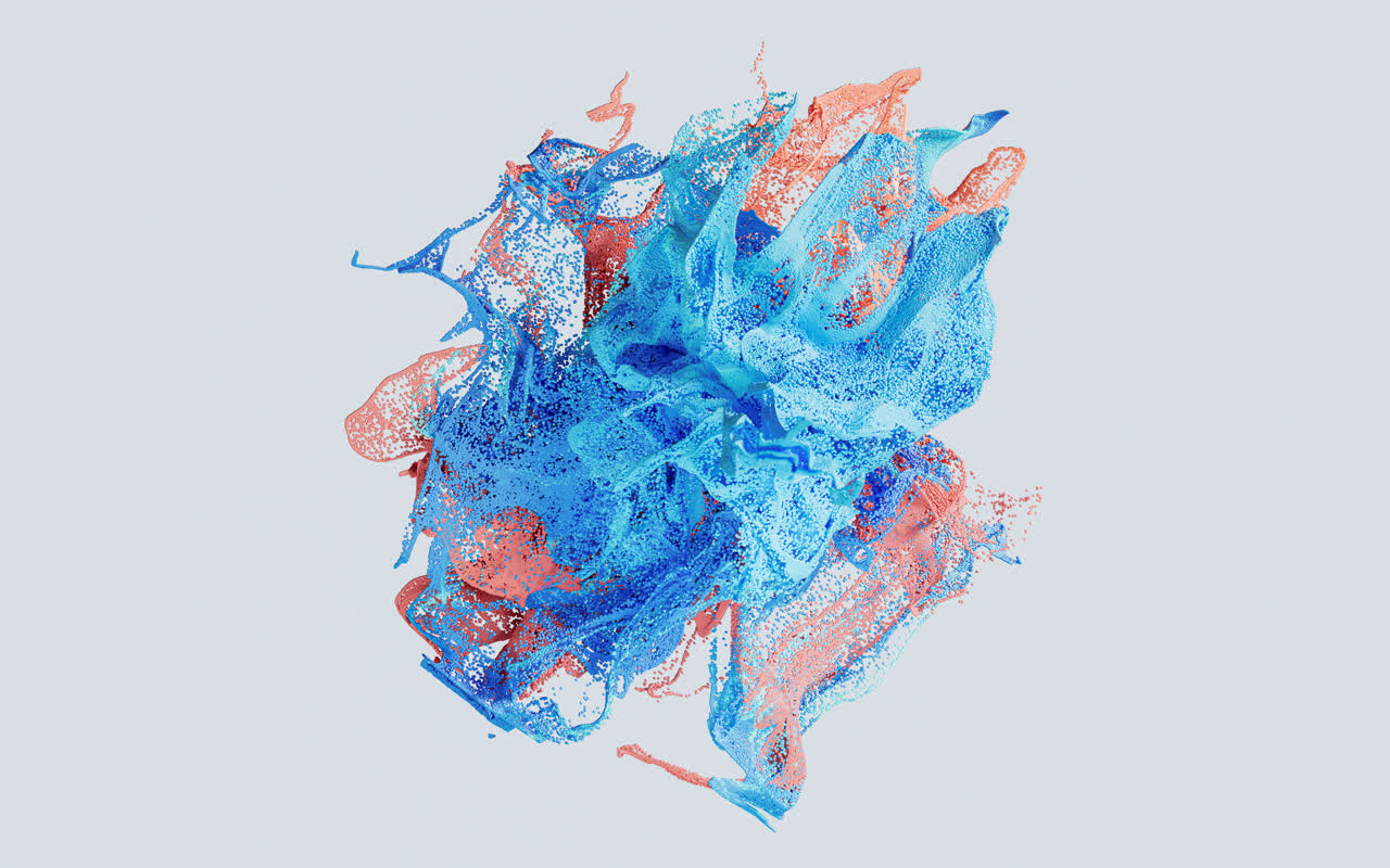 抽象舞动的粒子3D渲染