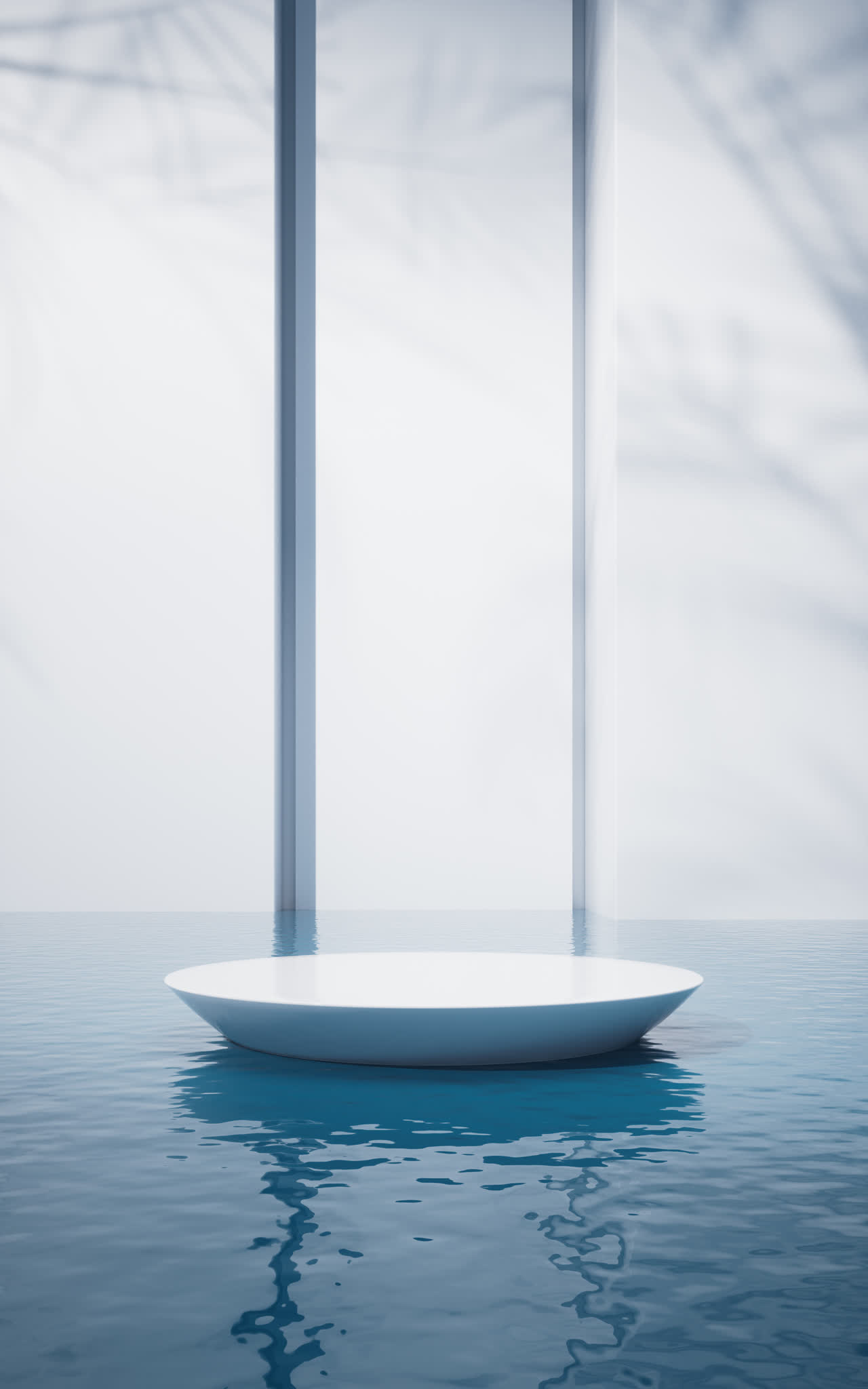 水面与展示台背景3D渲染