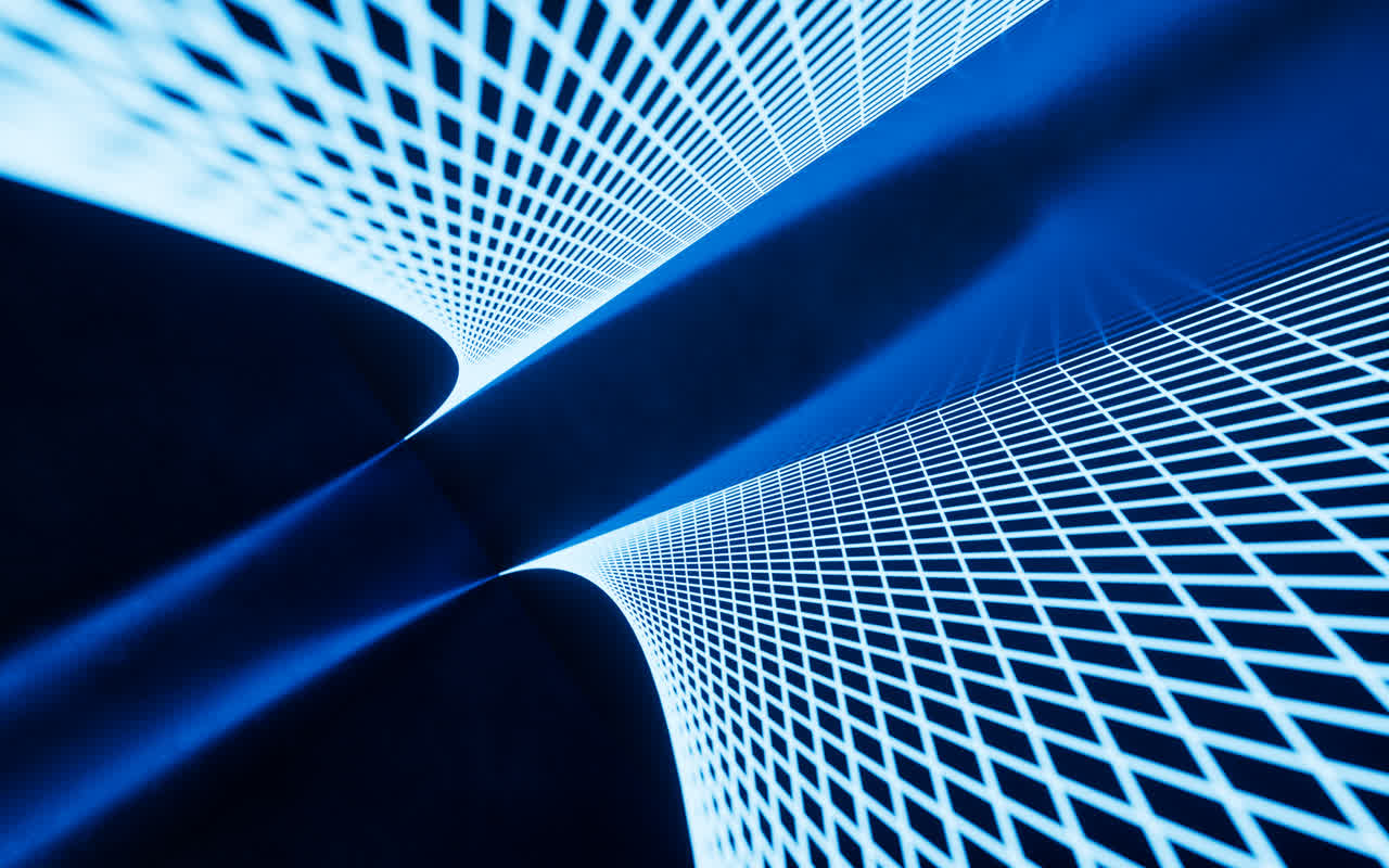 抽象霓虹发光线条3D渲染