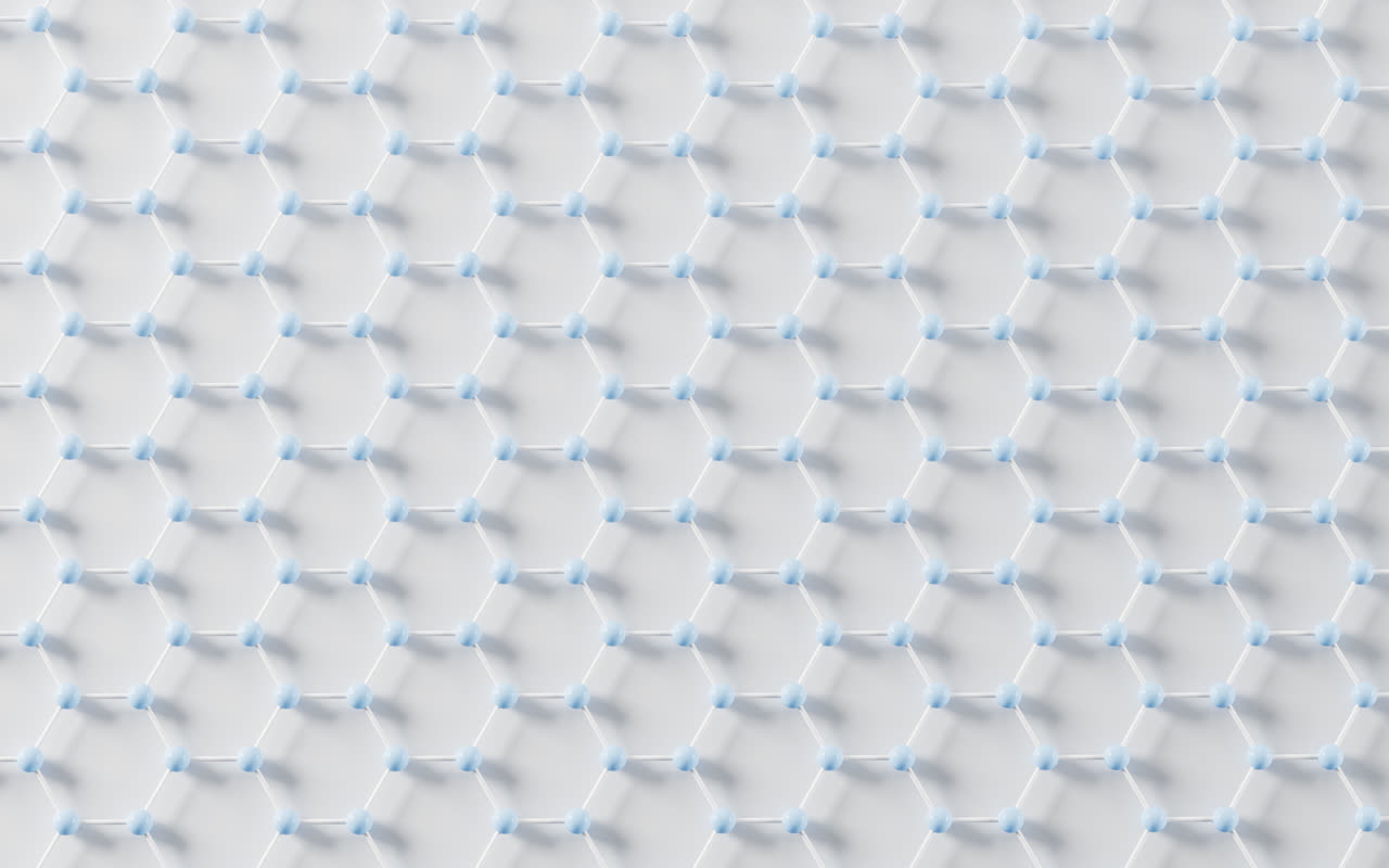 六边形分子结构3D渲染