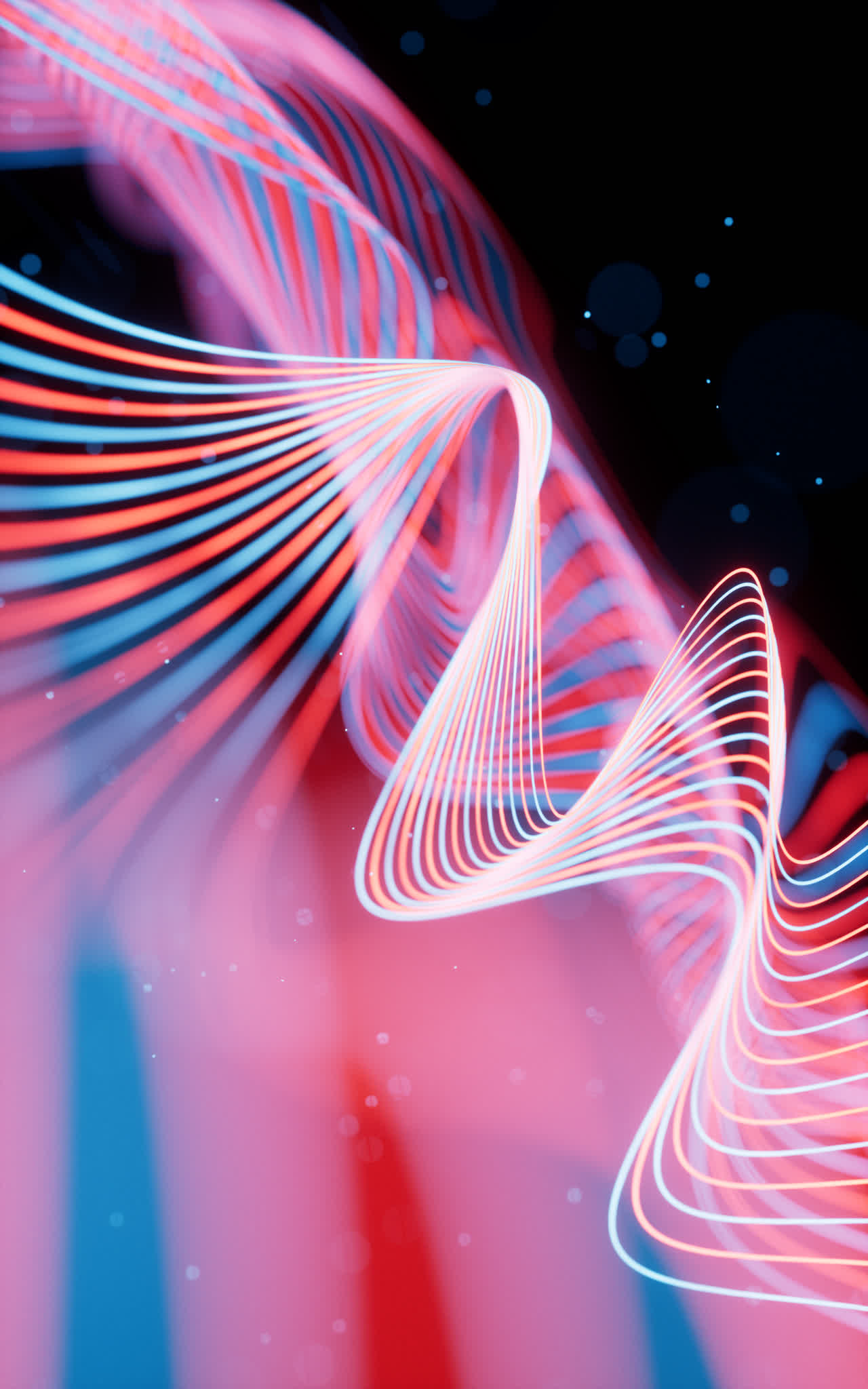 抽象霓虹色彩线条3D渲染