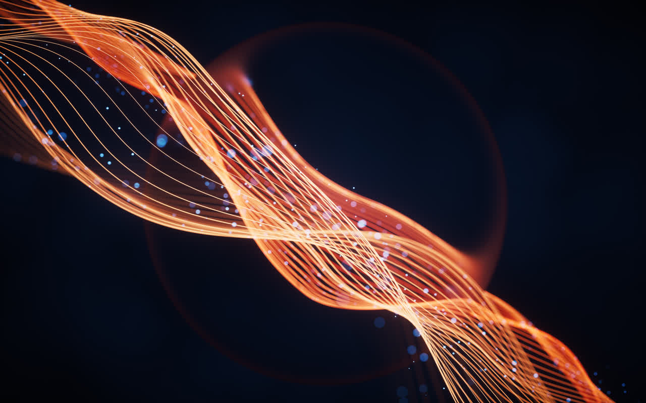 抽象渐变曲线背景3D渲染