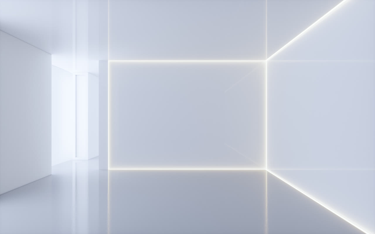 白色室内空间背景3D渲染