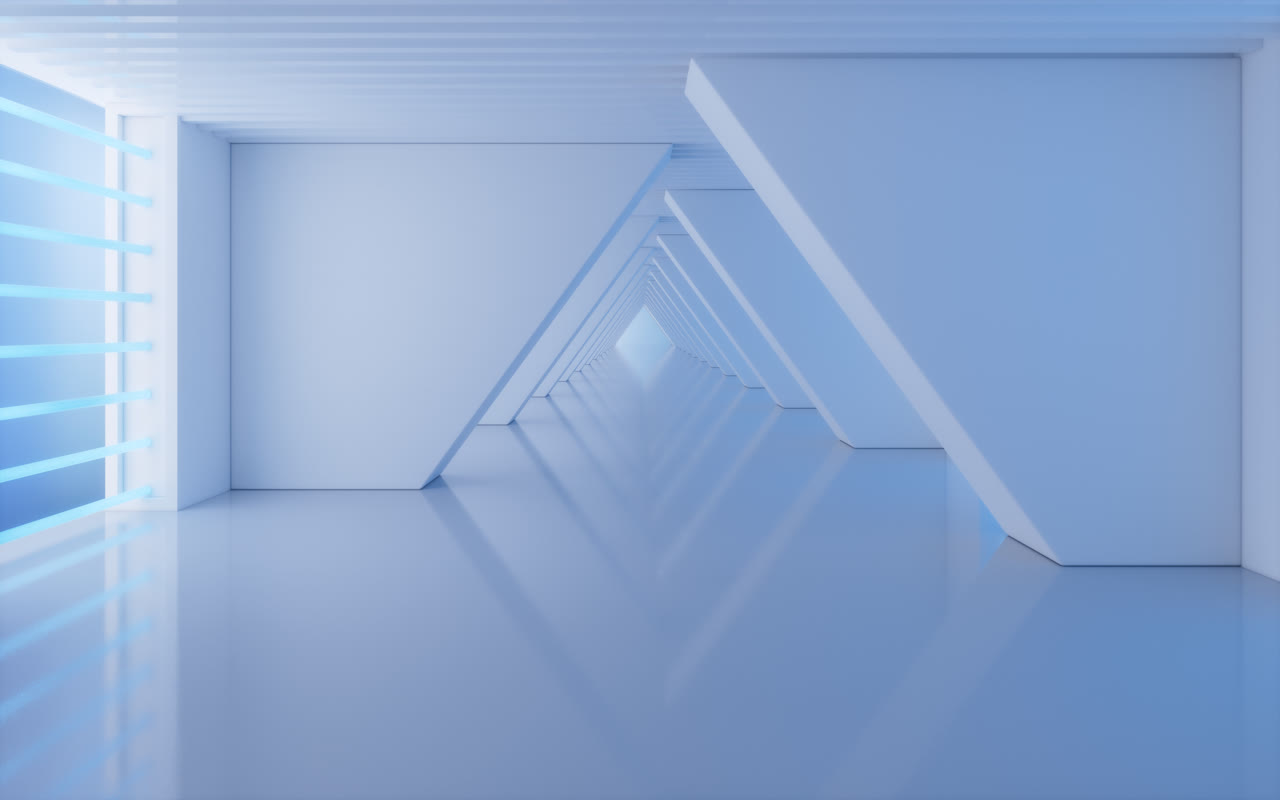 白色室内空间背景3D渲染