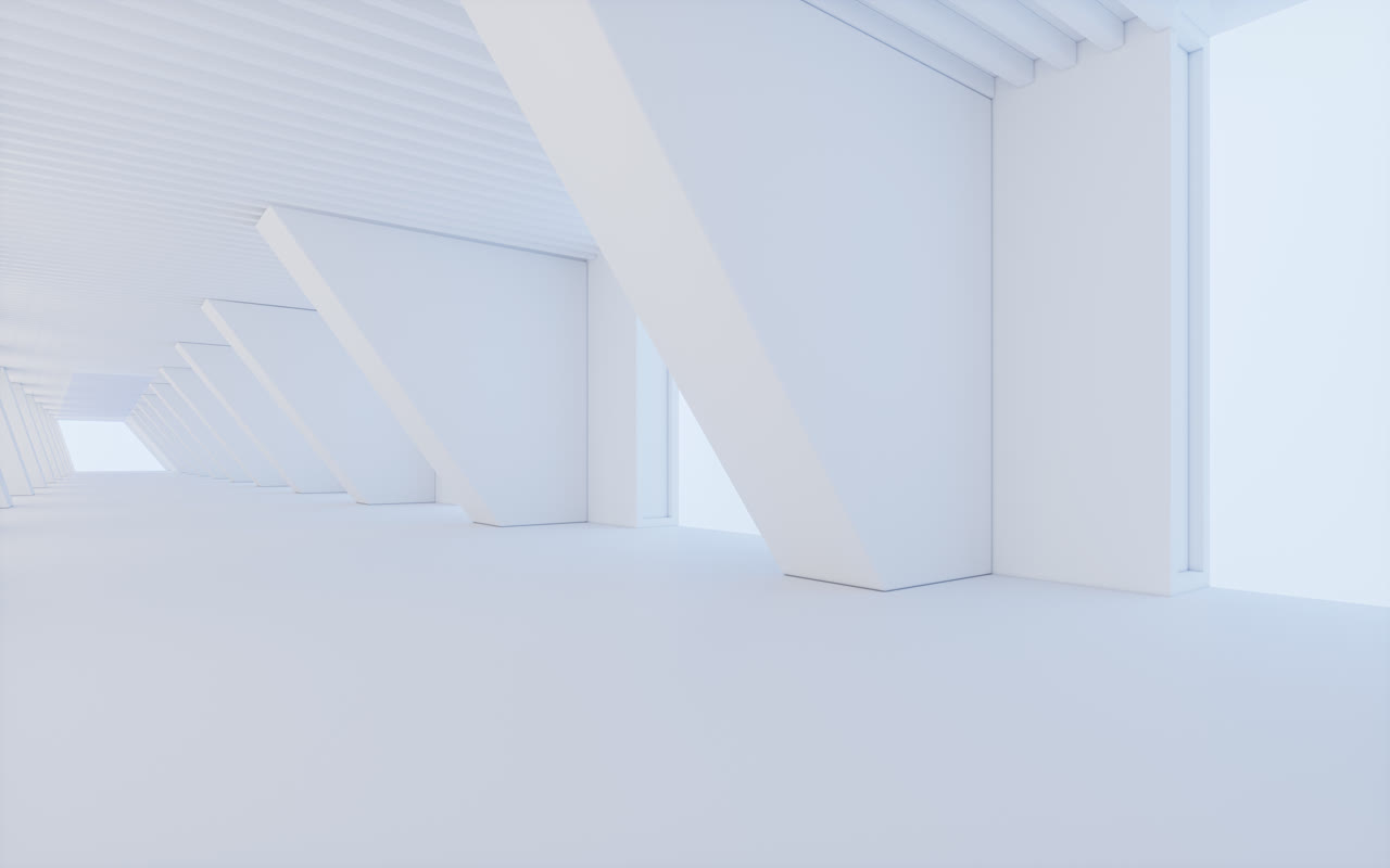 白色室内空间背景3D渲染