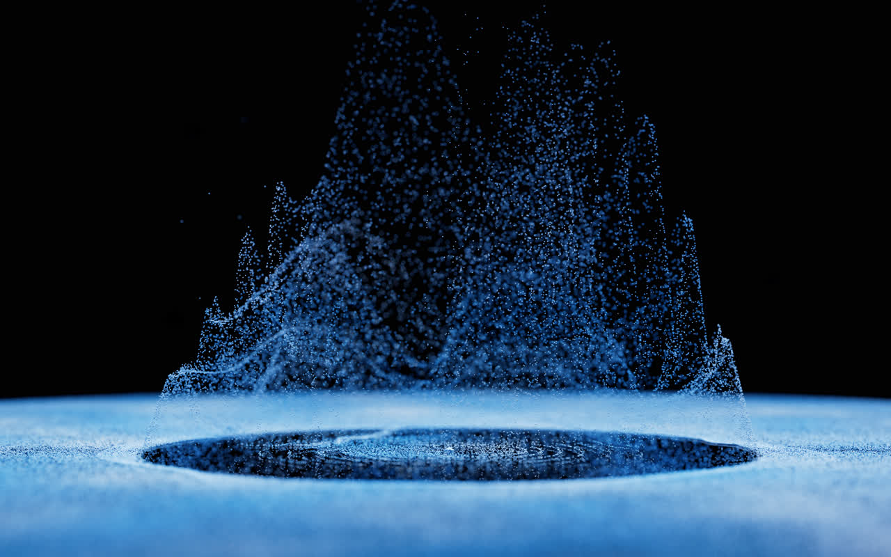 抽象舞动的粒子3D渲染