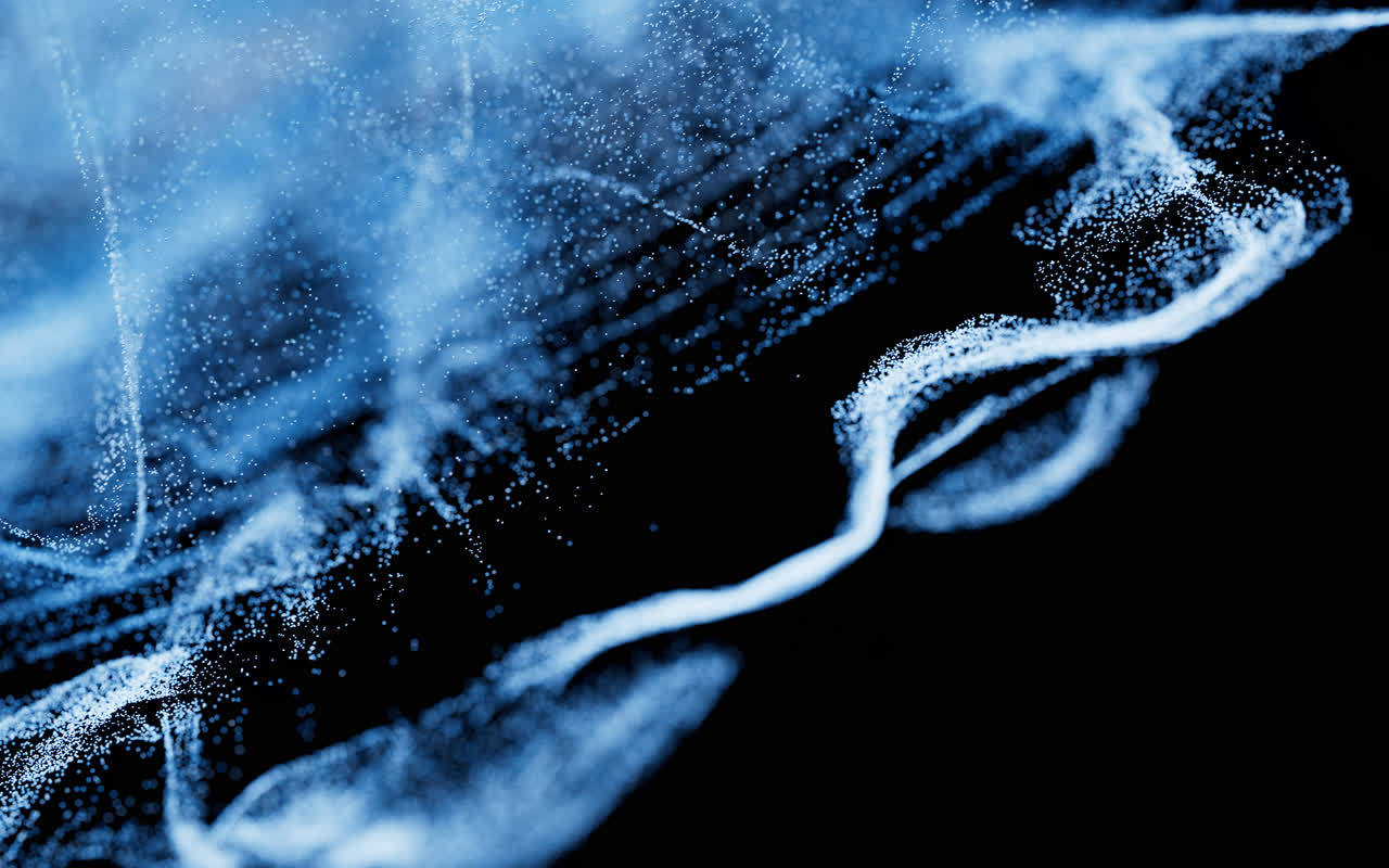 抽象舞动的粒子3D渲染