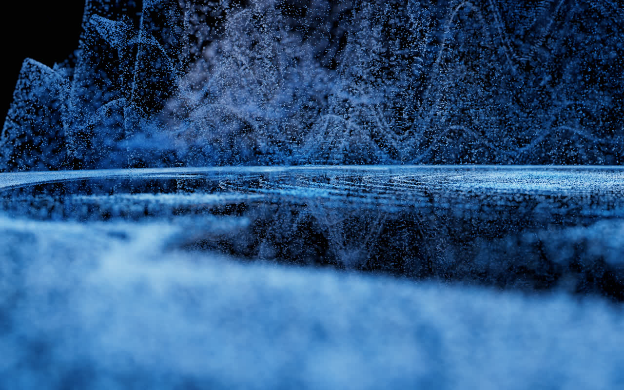 抽象舞动的粒子3D渲染