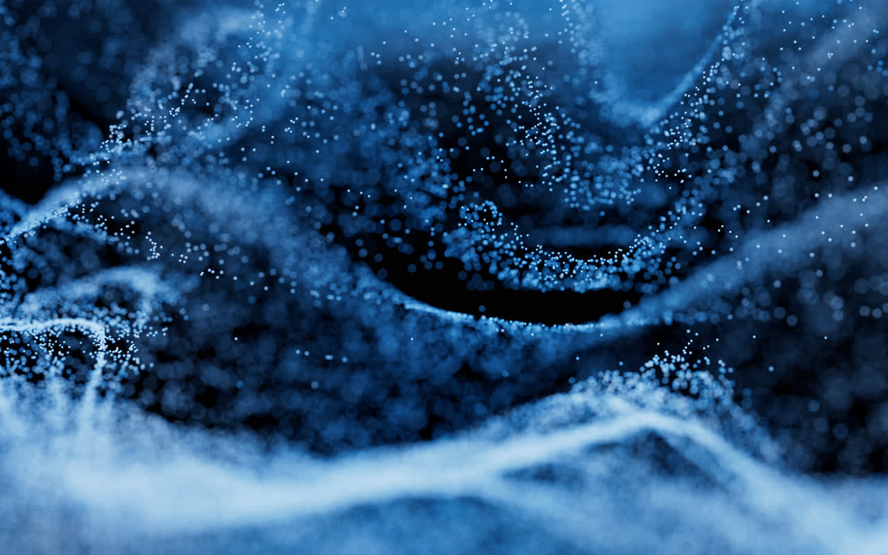 抽象舞动的粒子3D渲染