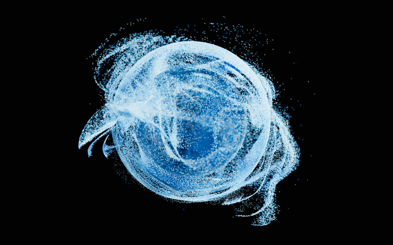 抽象舞动的粒子3D渲染