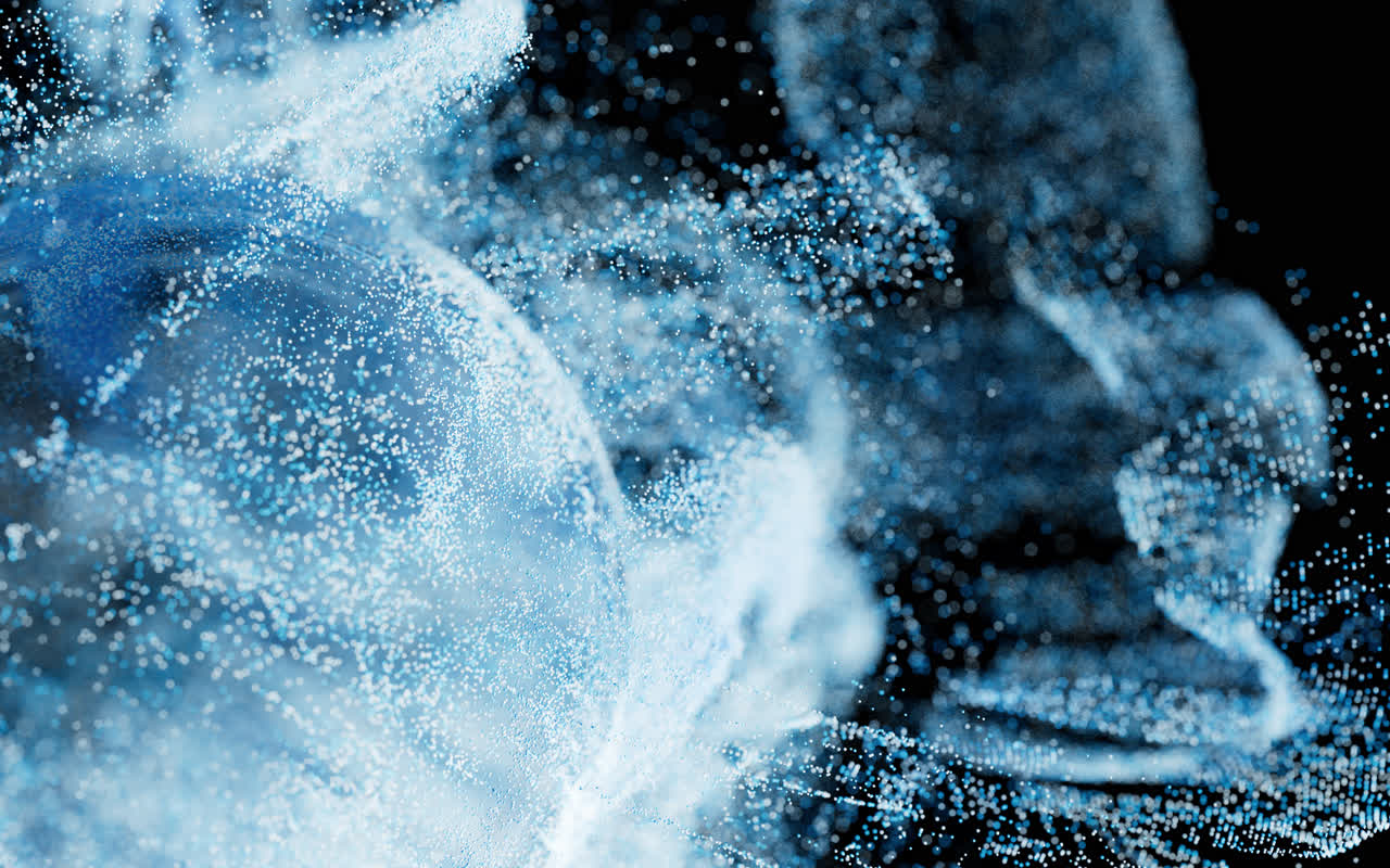 抽象舞动的粒子3D渲染