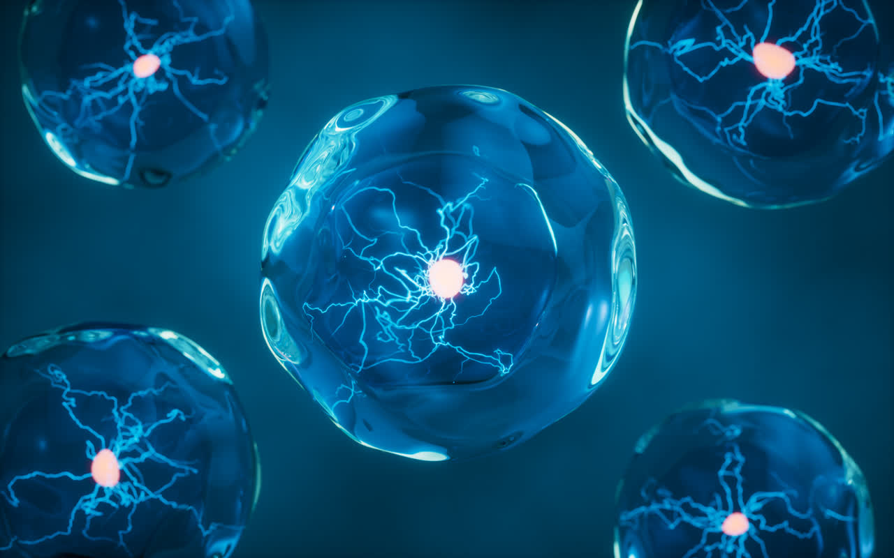 透明生物细胞3D渲染