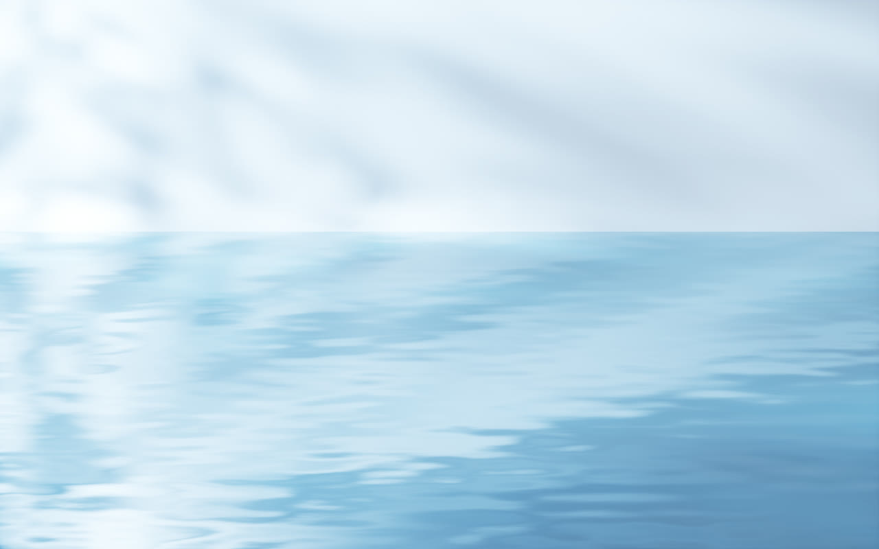 蓝色水面与光影3D渲染