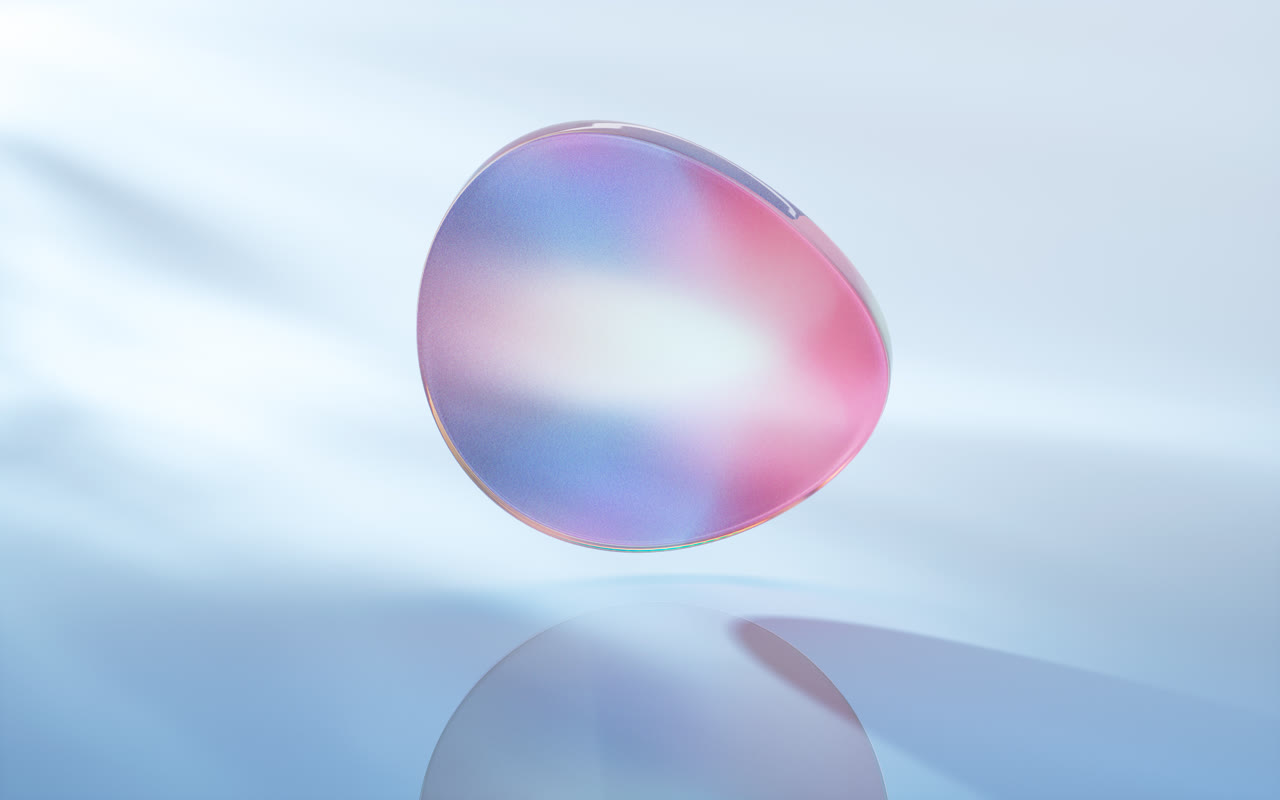 透明渐变玻璃曲面3D渲染