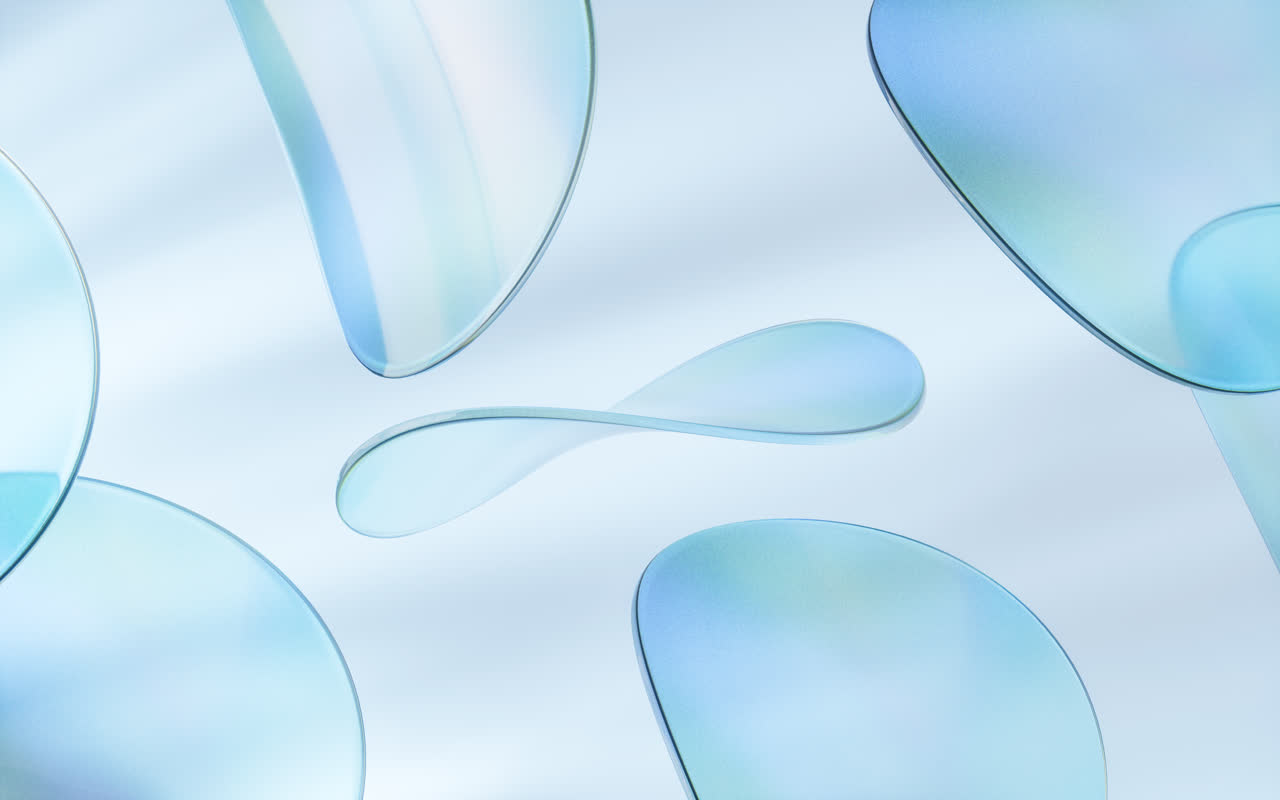 透明渐变玻璃曲面3D渲染