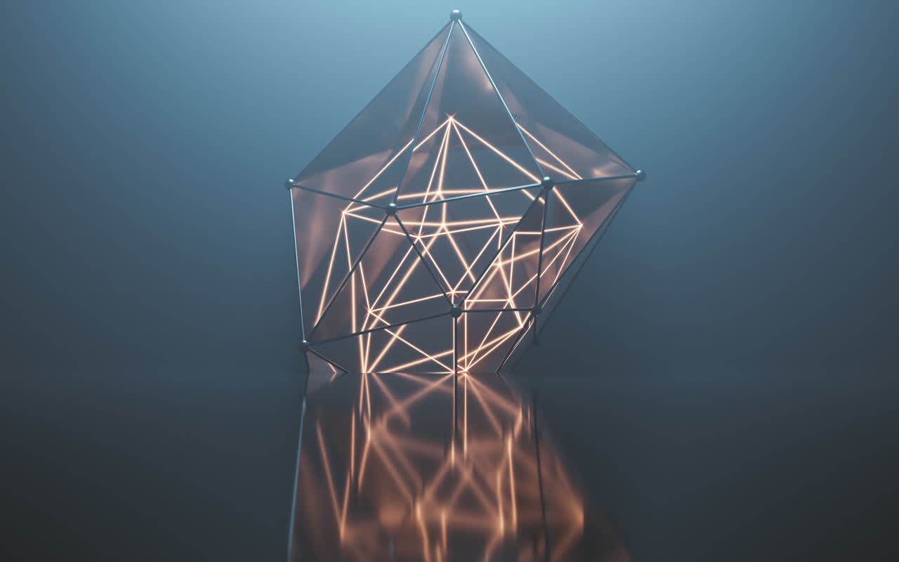 抽象几何体背景3D渲染