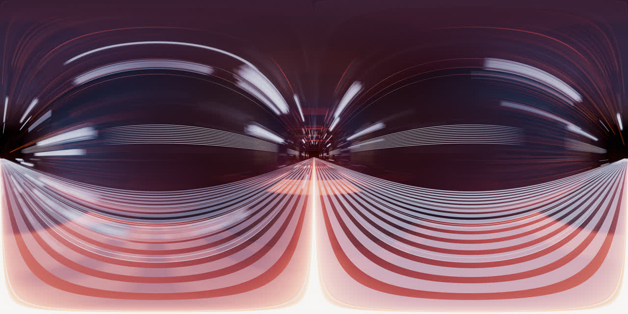 科技感线条空间隧道360度无缝全景3D渲染