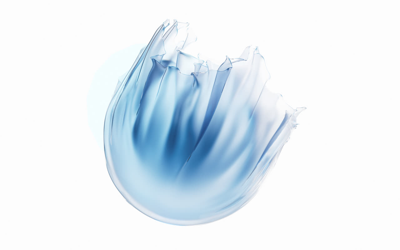 流动的透明彩色布料背景3D渲染