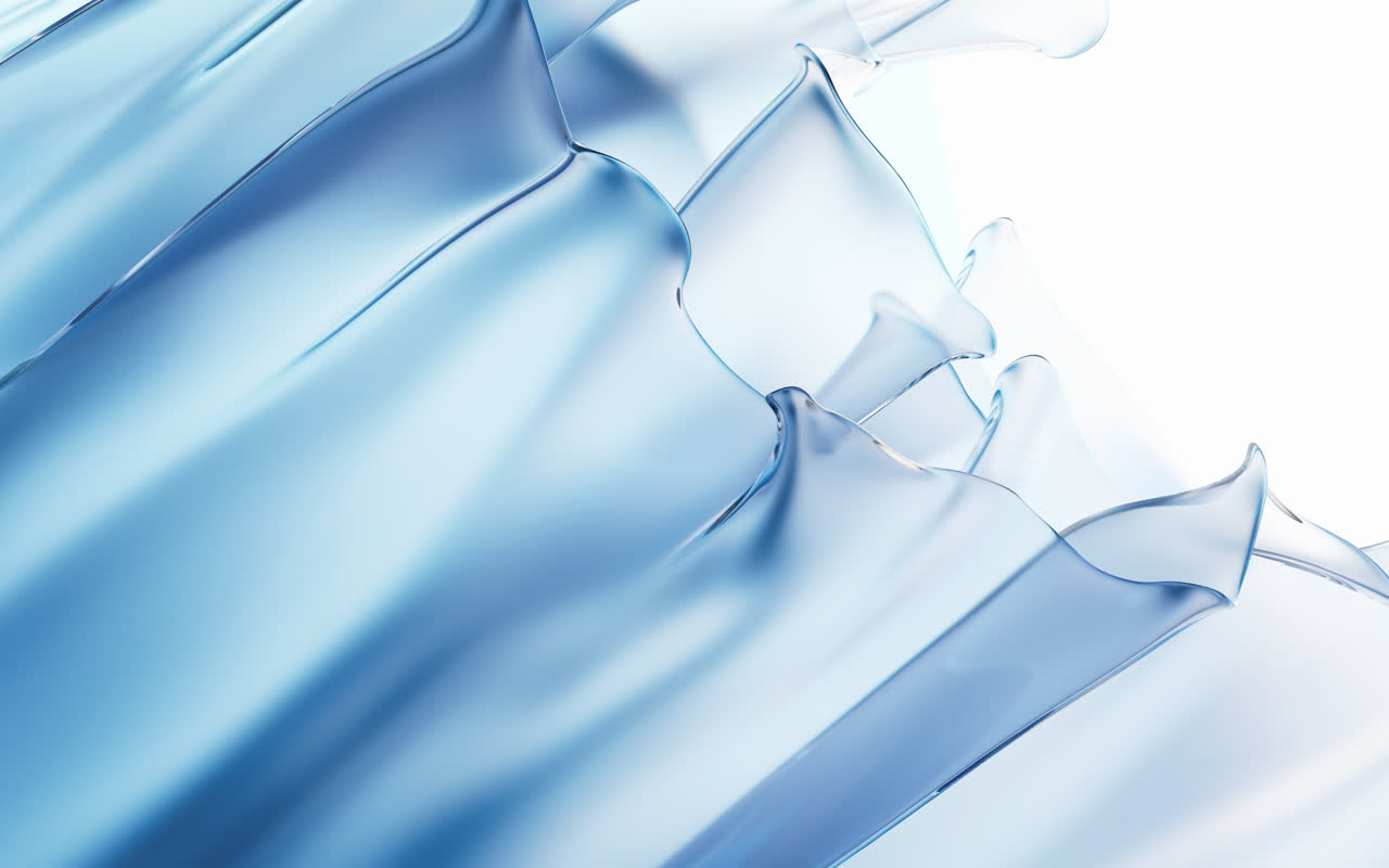 流动的透明彩色布料背景3D渲染