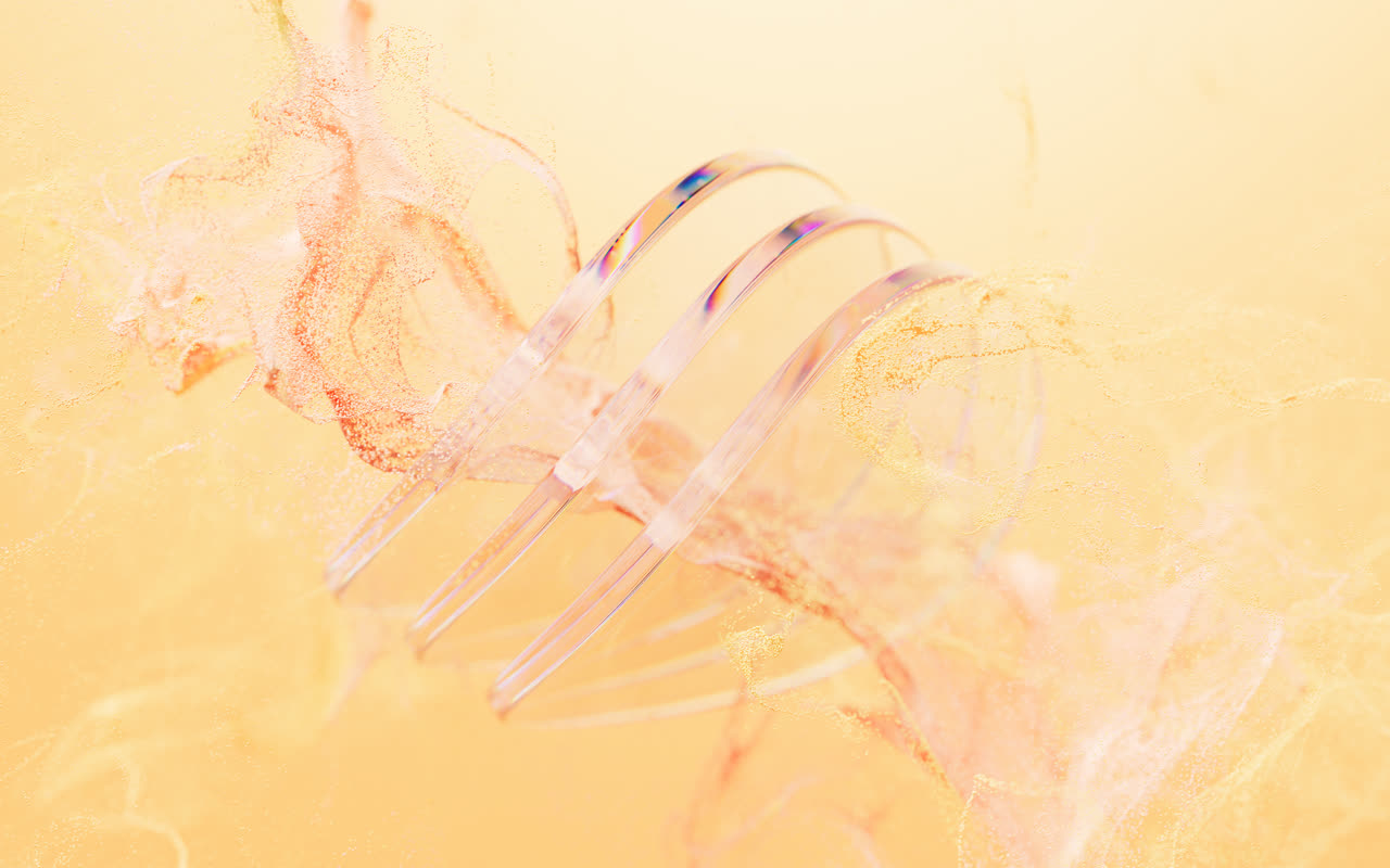 透明玻璃曲面背景3D渲染