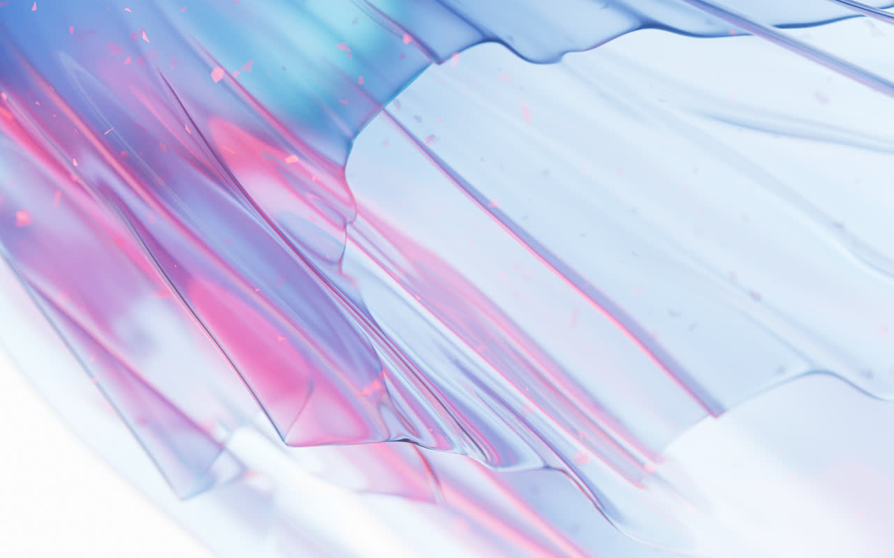 流动的透明彩色布料背景3D渲染