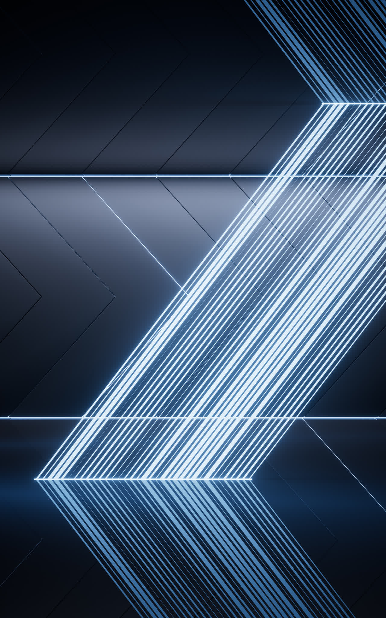 黑暗室内空间与霓虹灯光3D渲染