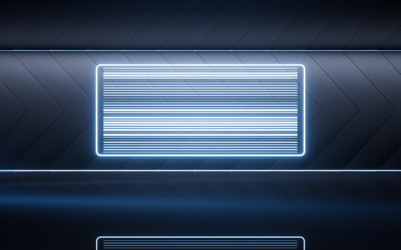 黑暗室内空间与霓虹灯光3D渲染