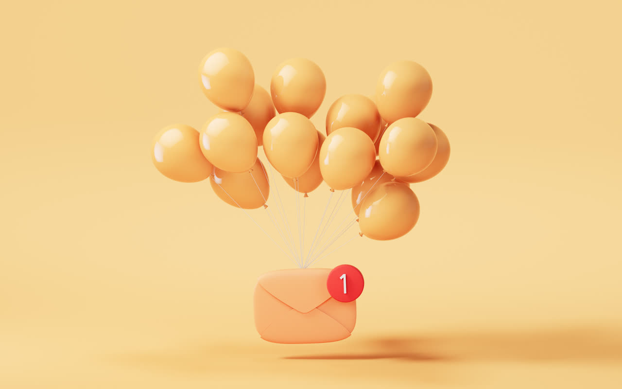 卡通风格信件3D渲染