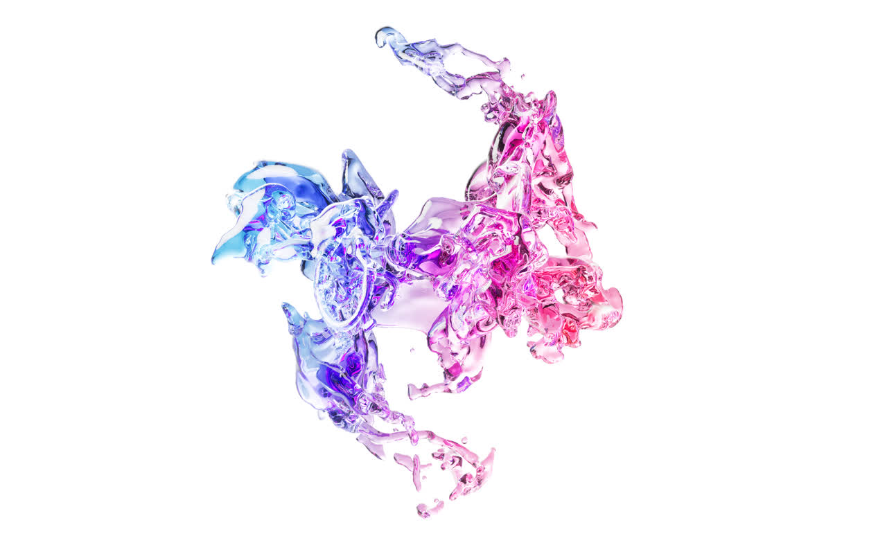 飞溅的流体颜料3D渲染