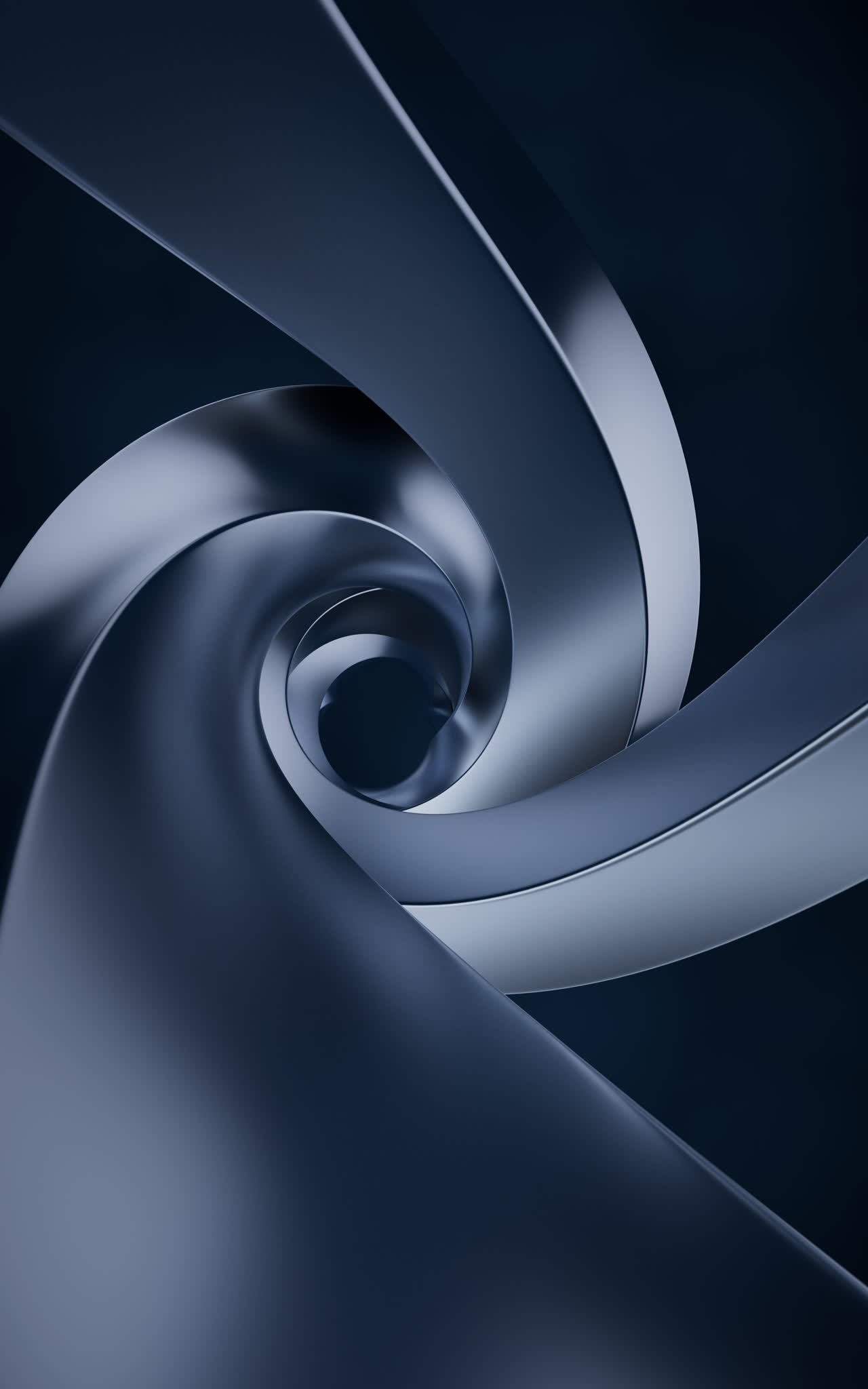 流动渐变的金属曲面3D渲染