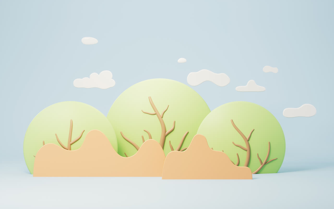 卡通公园风景3D渲染