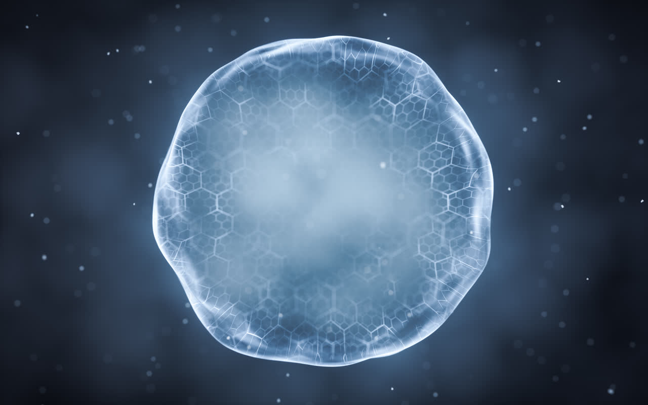 生物科技概念薄膜结构3D渲染