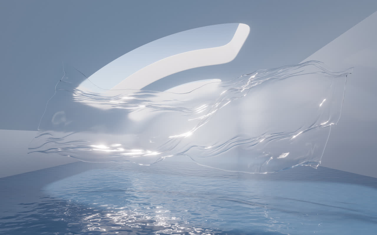 现代建筑室内水面空间3D渲染